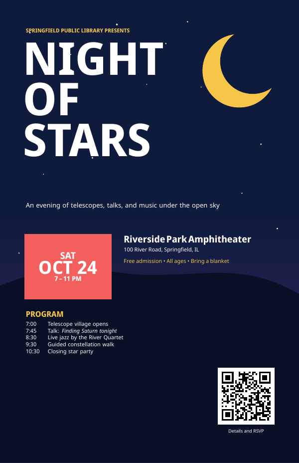 First page of the “Event poster” template