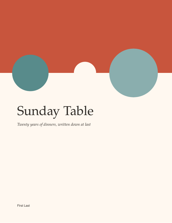 First page of the “Cookbook” template