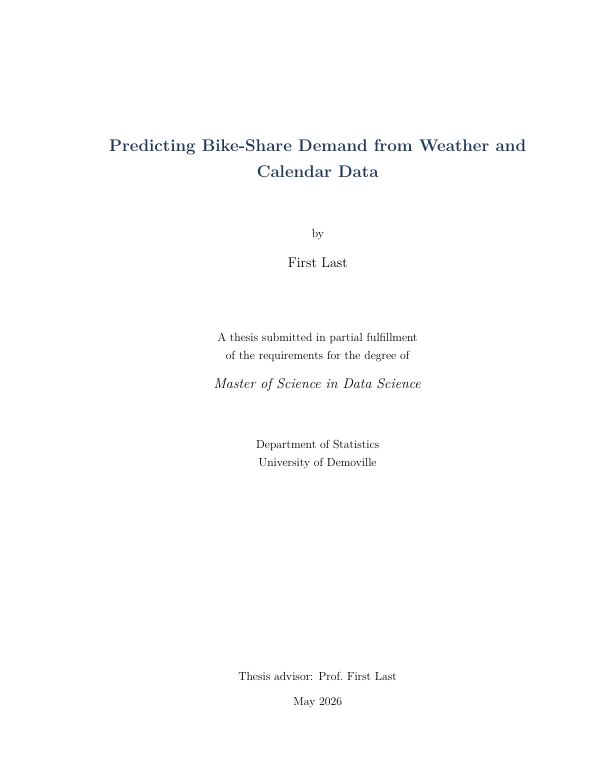 First page of the “Master's thesis” template