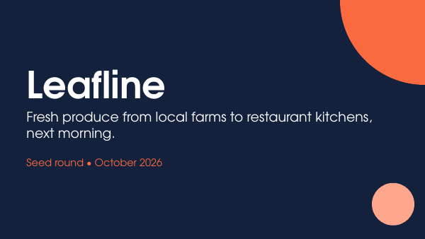 First page of the “Startup pitch deck” template