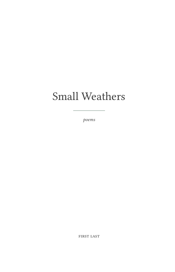 First page of the “Poetry collection” template